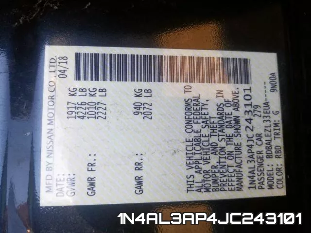 1N4AL3AP4JC243101 фото 2