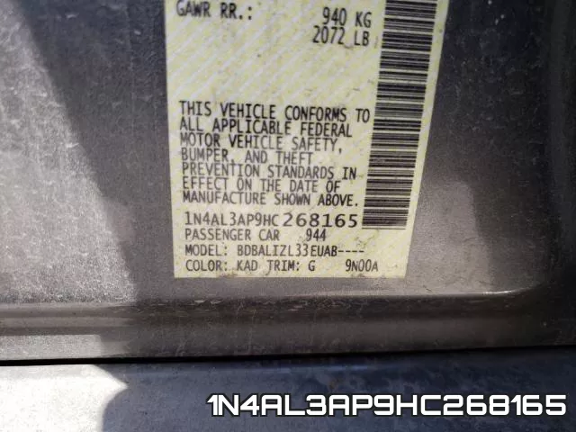 1N4AL3AP9HC268165 фото 2