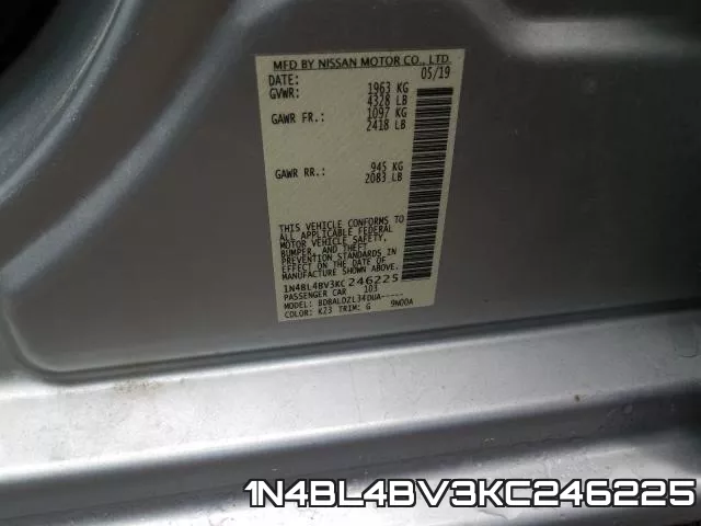 1N4BL4BV3KC246225 фото 2