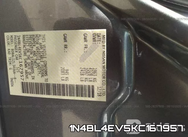 1N4BL4EV5KC167957 фото 9
