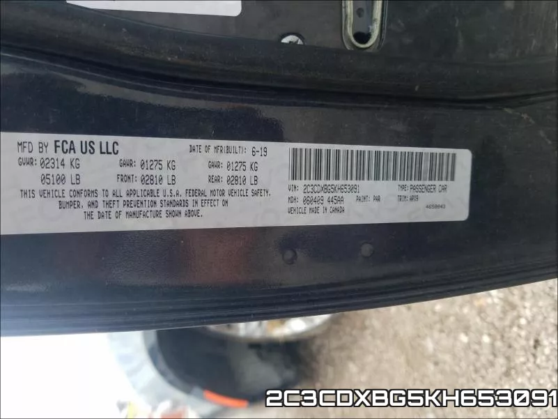 2C3CDXBG5KH653091 фото 2