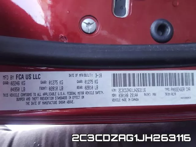 2C3CDZAG1JH263116 фото 2