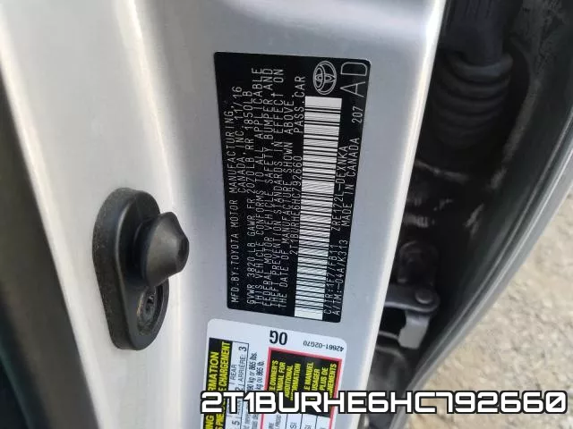 2T1BURHE6HC792660 фото 2