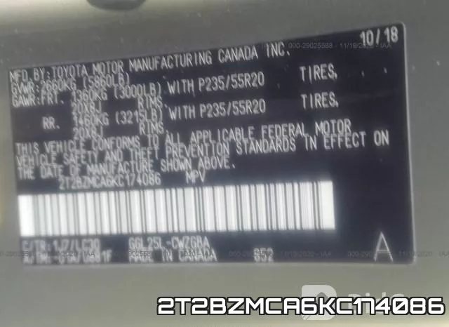 2T2BZMCA6KC174086 фото 10