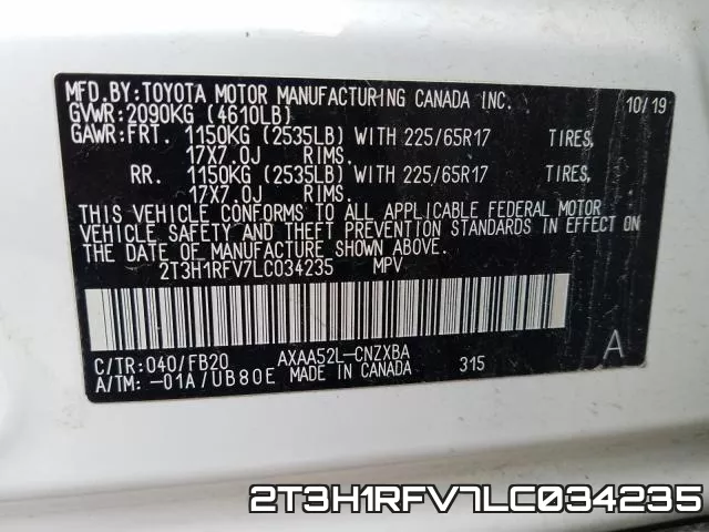 2T3H1RFV7LC034235 фото 2