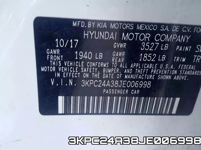 3KPC24A38JE006998 фото 2