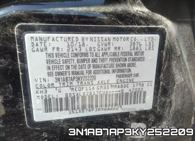3N1AB7AP3KY252209 фото 10