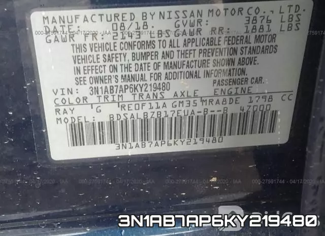 3N1AB7AP6KY219480 фото 10