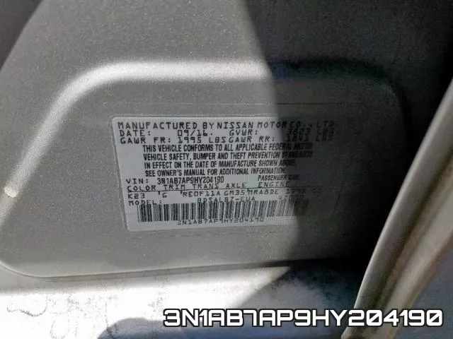 3N1AB7AP9HY204190 фото 2
