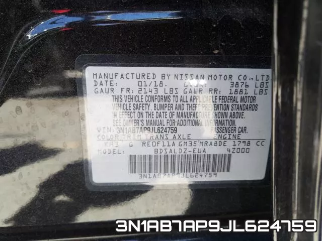3N1AB7AP9JL624759 фото 2
