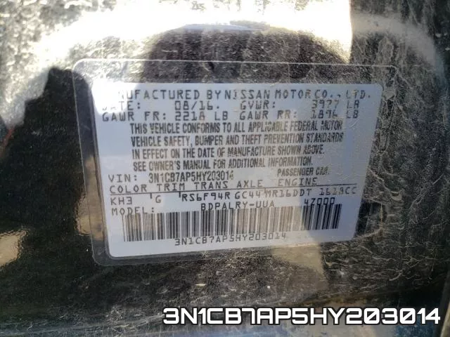 3N1CB7AP5HY203014 фото 2