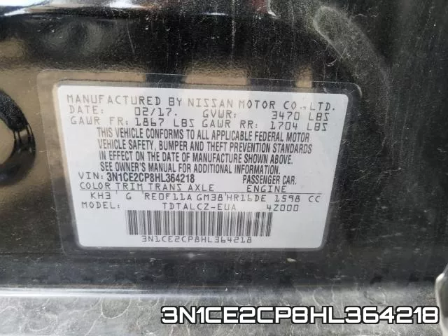 3N1CE2CP8HL364218 фото 2