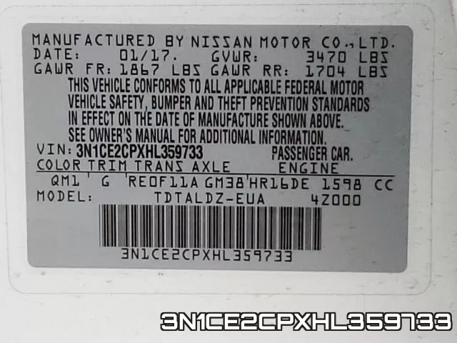 3N1CE2CPXHL359733 фото 2