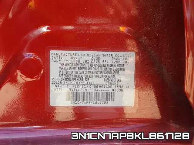 3N1CN7AP8KL861728 фото 2