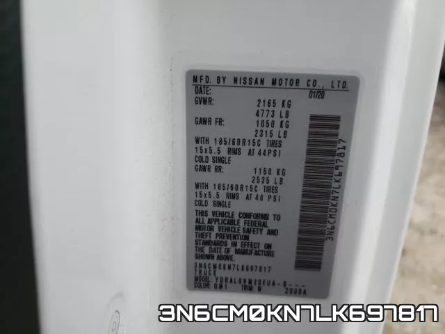 3N6CM0KN7LK697817 фото 2