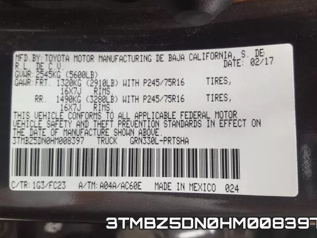 3TMBZ5DN0HM008397 фото 2