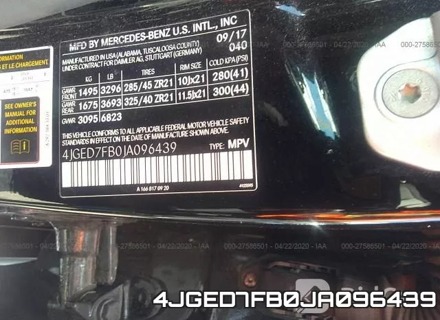4JGED7FB0JA096439 фото 10