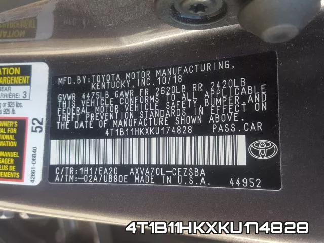 4T1B11HKXKU174828 фото 2
