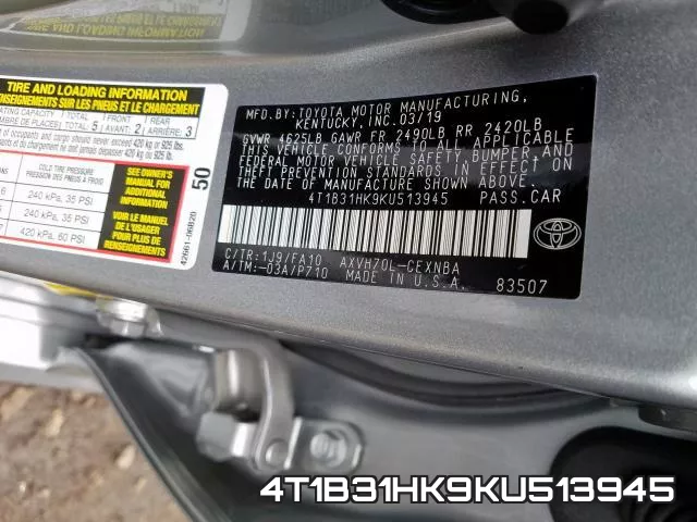 4T1B31HK9KU513945 фото 2