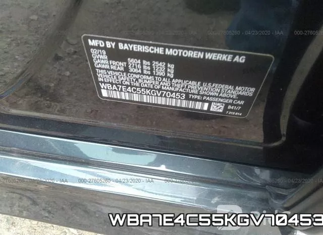 WBA7E4C55KGV70453 фото 10