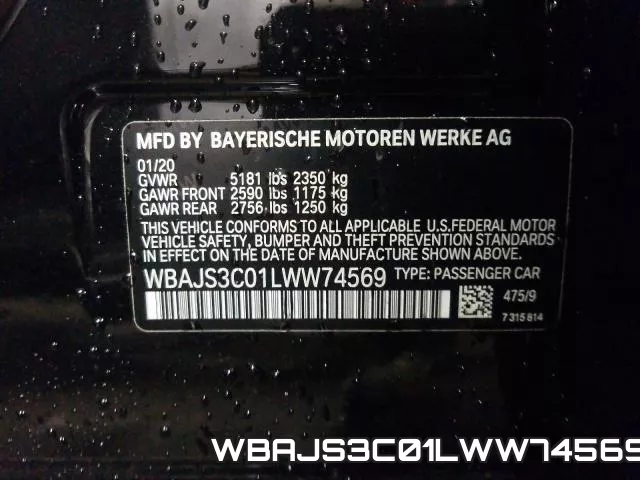WBAJS3C01LWW74569 фото 2