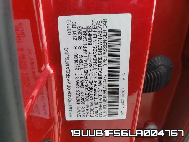 19UUB1F56LA004767 фото 2