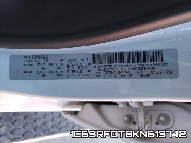 1C6SRFGT8KN613742 фото 2