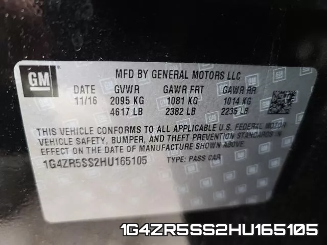 1G4ZR5SS2HU165105 фото 2