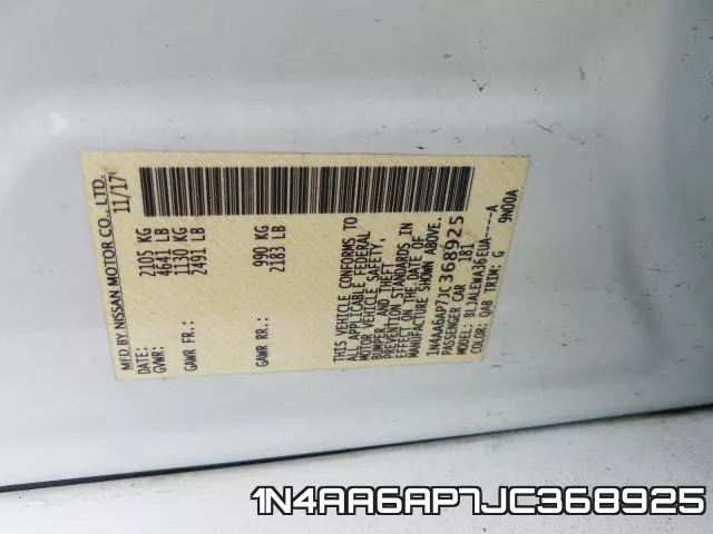 1N4AA6AP7JC368925 фото 2
