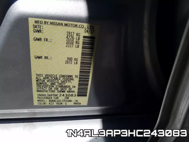 1N4AL3AP3HC243083 фото 2