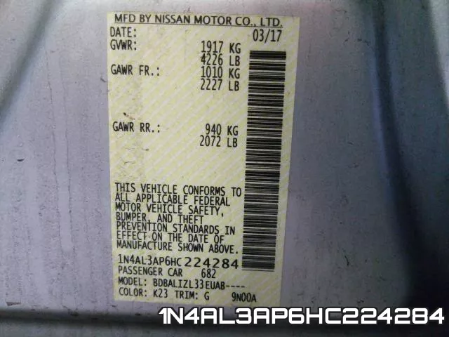 1N4AL3AP6HC224284 фото 2
