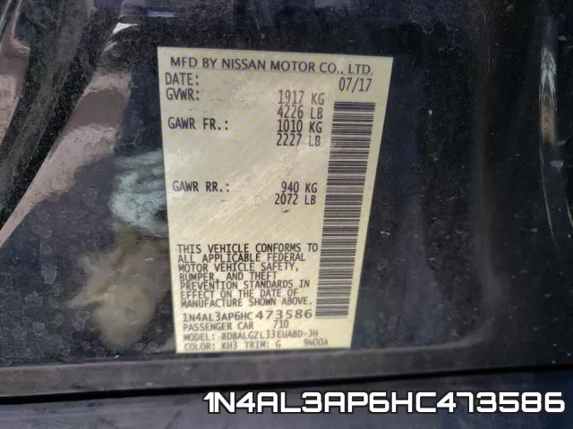1N4AL3AP6HC473586 фото 2
