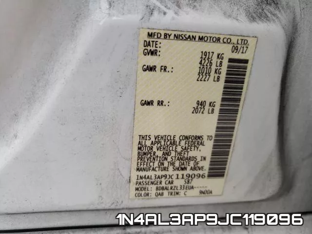 1N4AL3AP9JC119096 фото 2