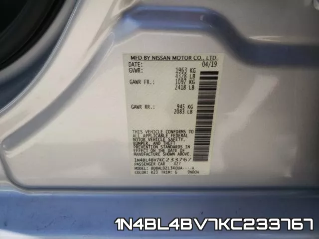 1N4BL4BV7KC233767 фото 2