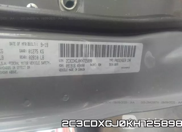 2C3CDXGJ0KH725898 фото 9