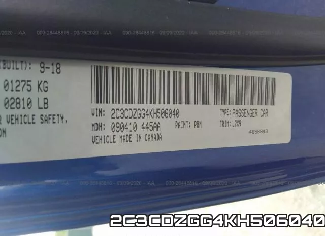 2C3CDZGG4KH506040 фото 10