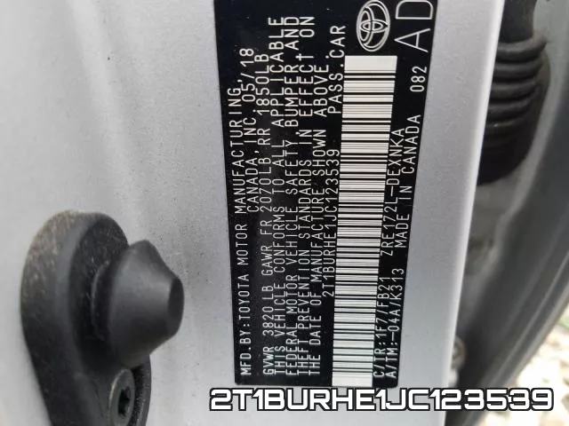 2T1BURHE1JC123539 фото 2