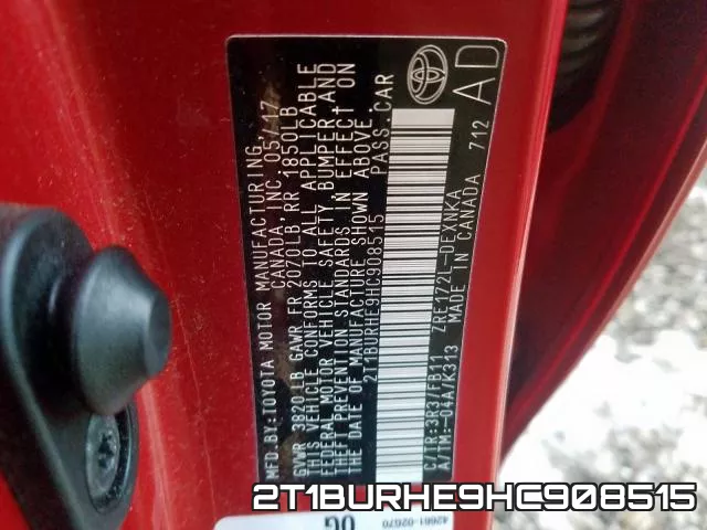2T1BURHE9HC908515 фото 2