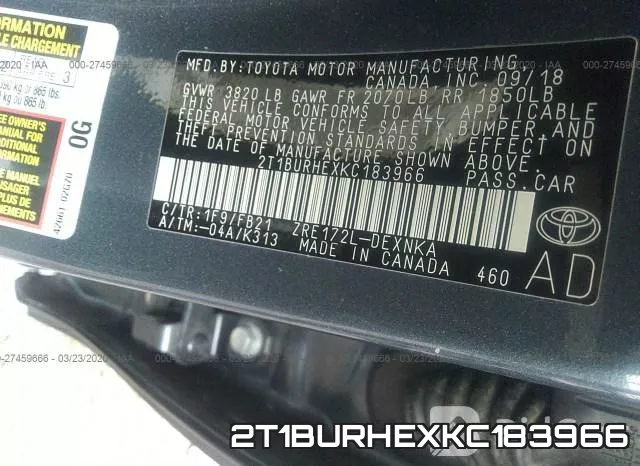 2T1BURHEXKC183966 фото 10
