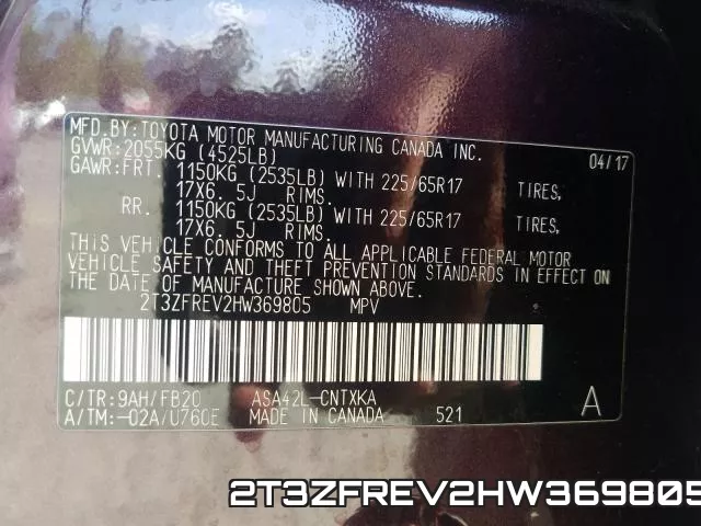 2T3ZFREV2HW369805 фото 2