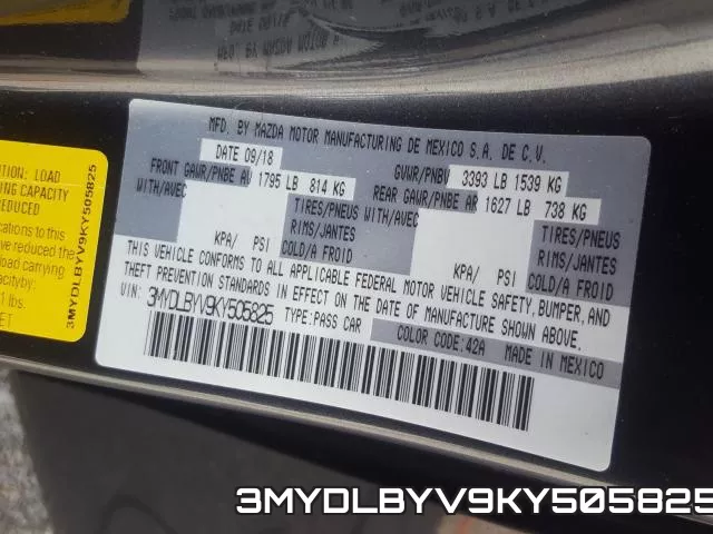 3MYDLBYV9KY505825 фото 2