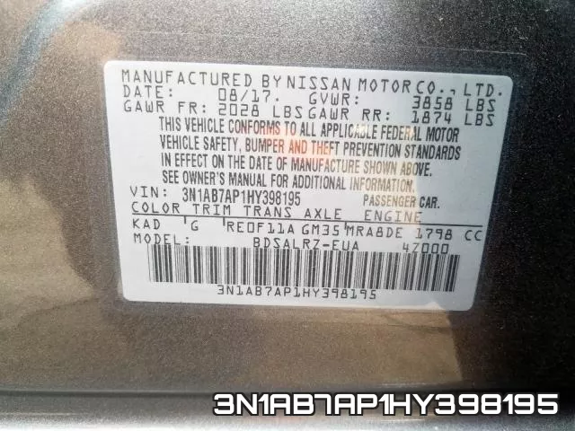 3N1AB7AP1HY398195 фото 2