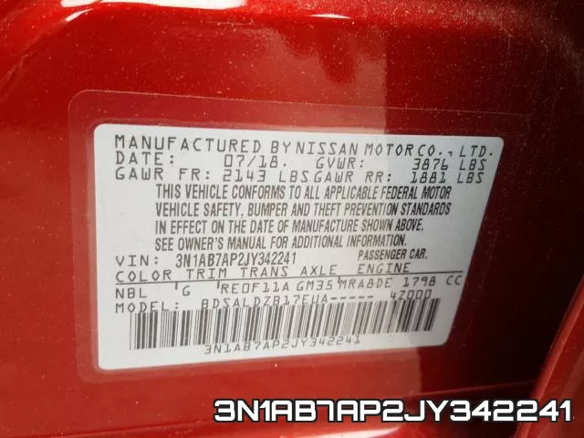 3N1AB7AP2JY342241 фото 2