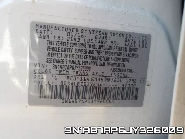 3N1AB7AP6JY326009 фото 2