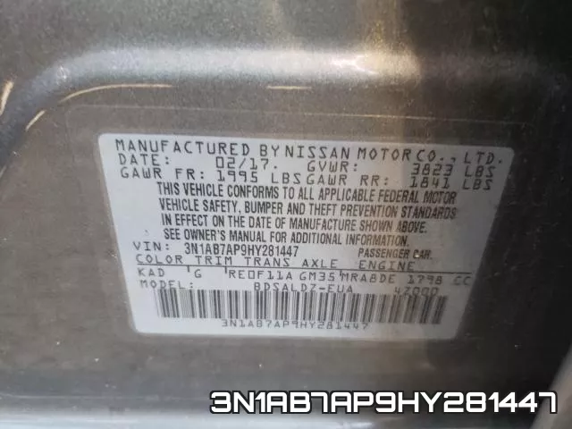 3N1AB7AP9HY281447 фото 2