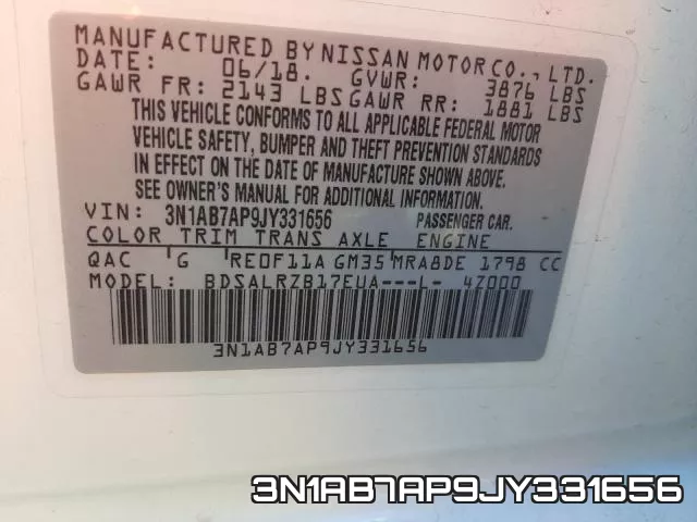 3N1AB7AP9JY331656 фото 2