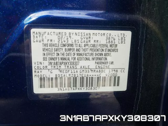 3N1AB7APXKY308307 фото 2