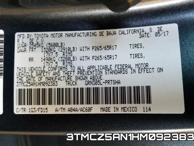 3TMCZ5AN1HM092383 фото 2