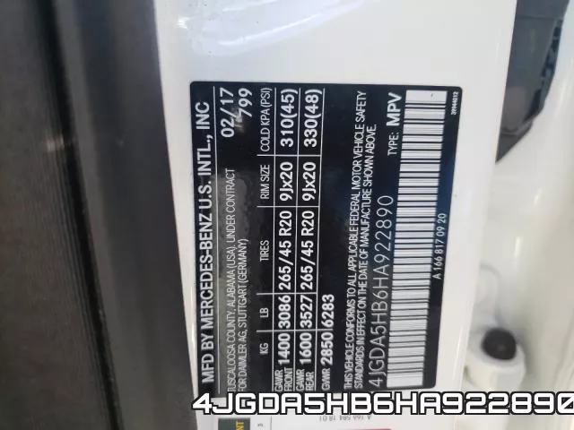 4JGDA5HB6HA922890 фото 2