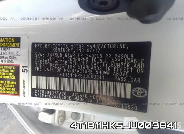 4T1B11HK5JU003841 фото 10